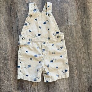 Carter's Tan Overalls with Navy Print